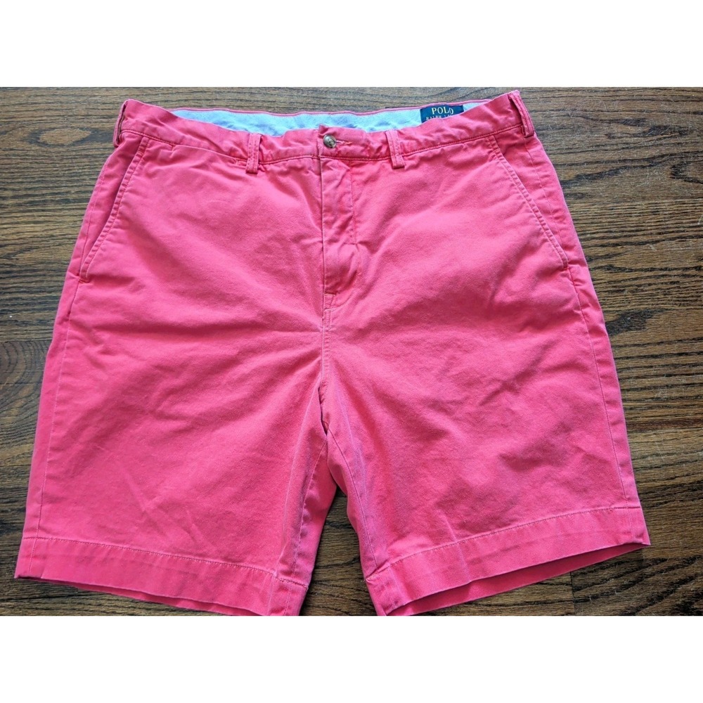 Polo Ralph Lauren Stretch Classic Fit Salmon Pink Chino Shorts Sz 36 Preppy Golf